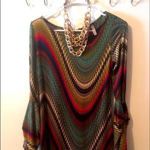 Arielle Boutique Dress w/ gold necklace